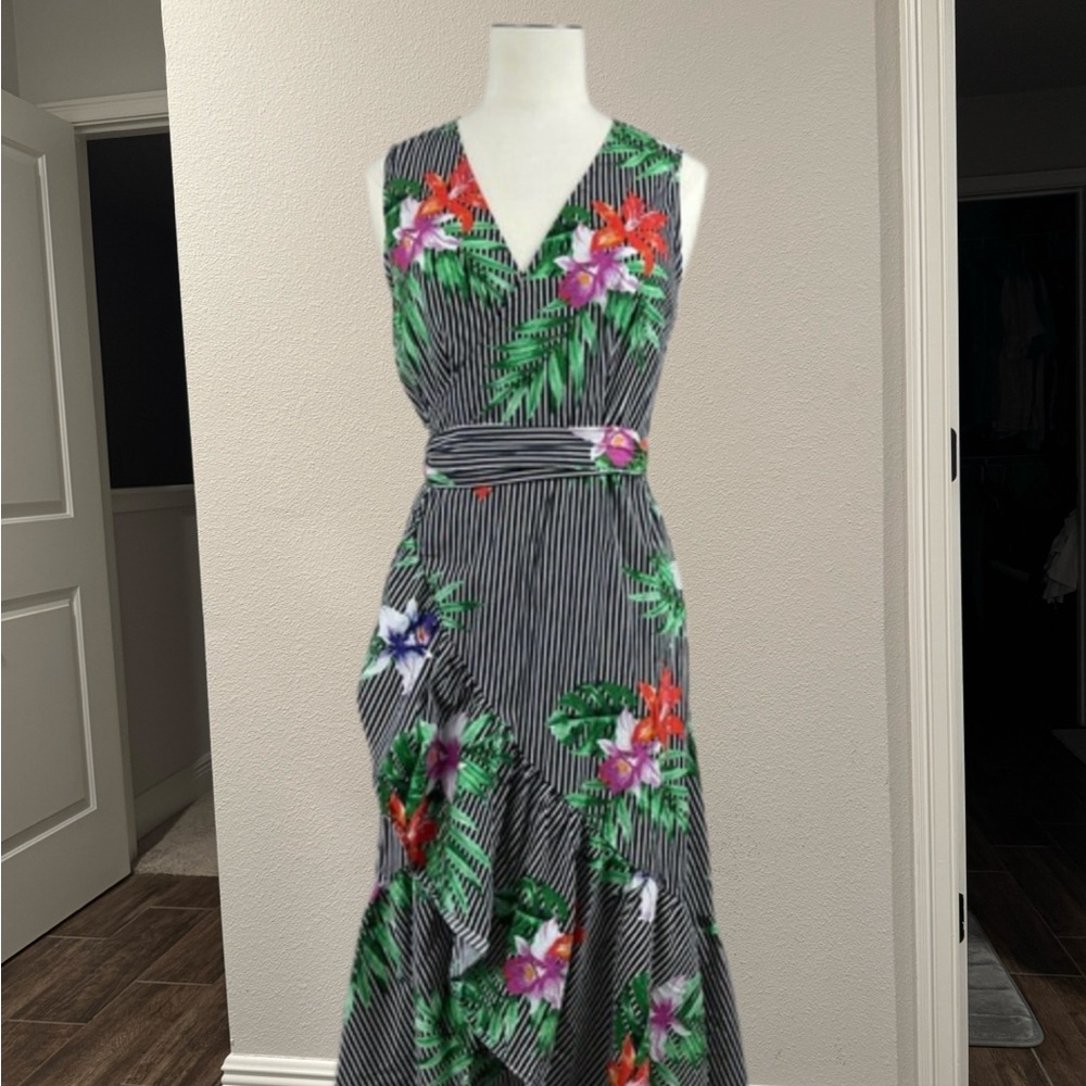Floral Striped Dress-
